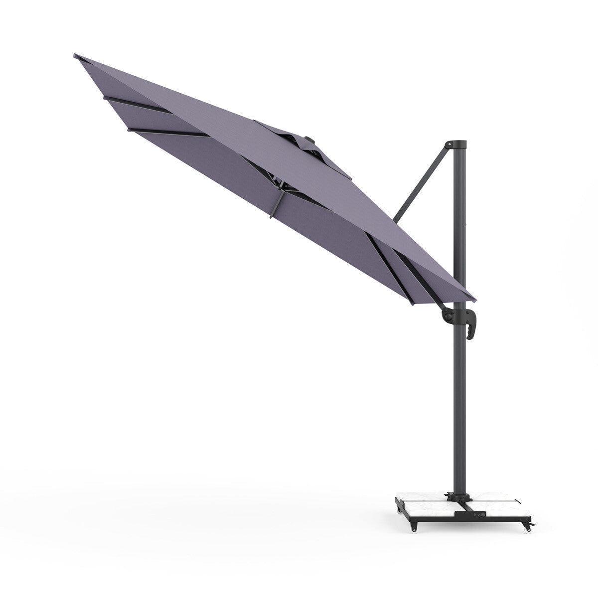 3 x 3 m ölçüsüyle 9 m² alanı gölgeleyen Eral 3x3 yandan direkli dış mekân, teras, bahçe şemsiyesi – Eral Garden