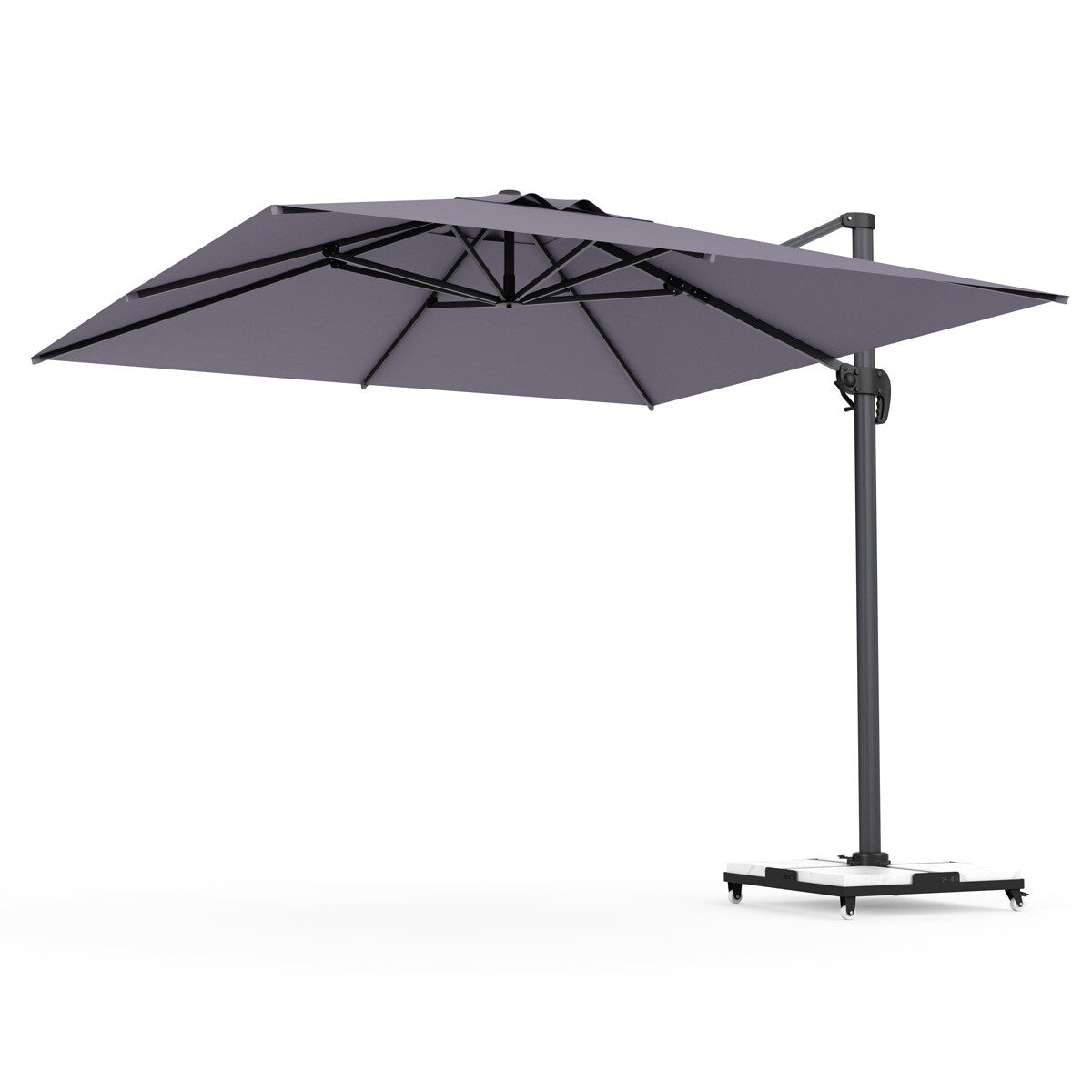 Eral 3x3 şemsiyede 6 kademeli ayar kolu ve 360° dönebilen gövde mekanizması detayı bahçe şemsiyesi– Eral Garden